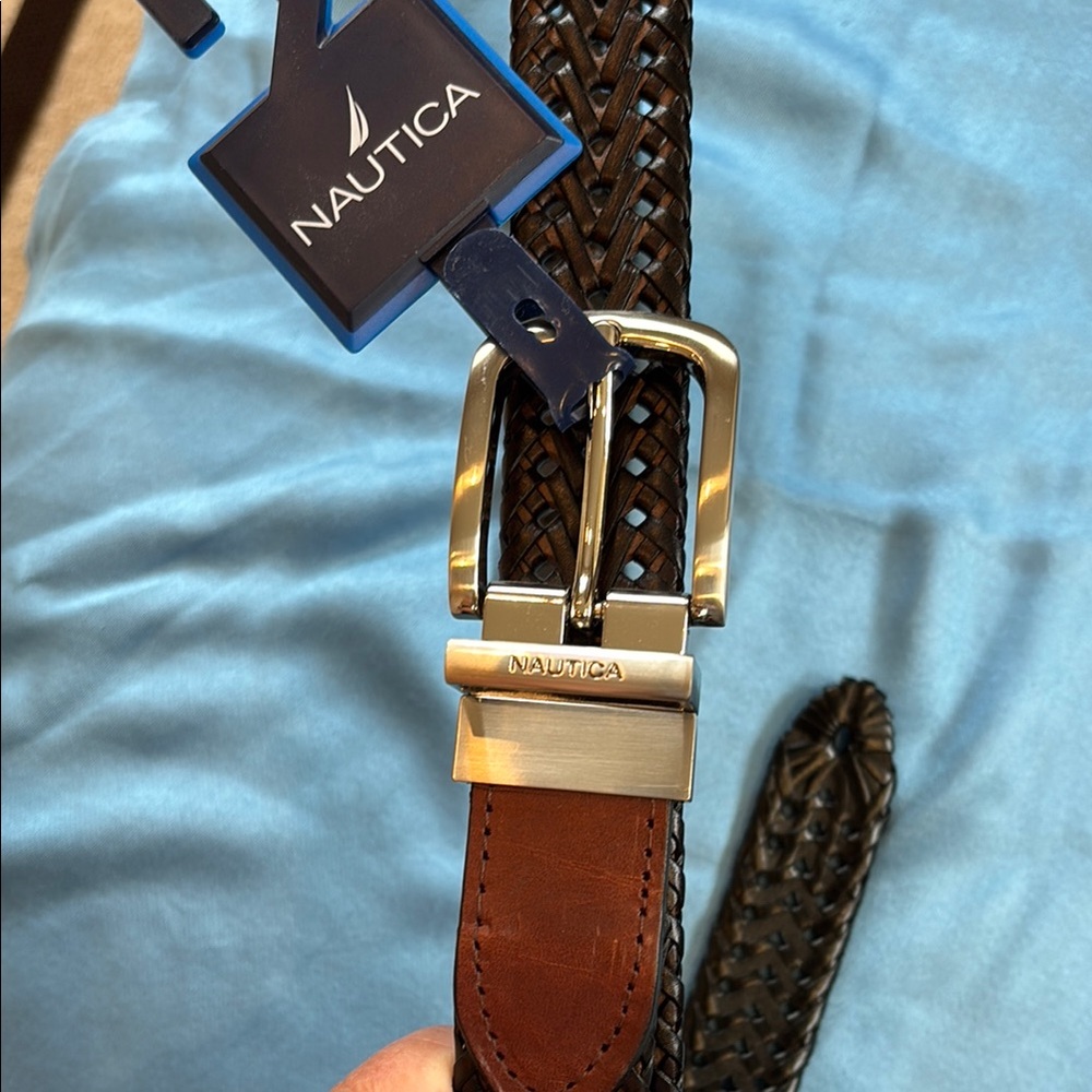 Nautica Brown Leather Men's Belt